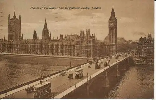 PC05678 Häuser des Parlaments. Westminster Bridge. 1924