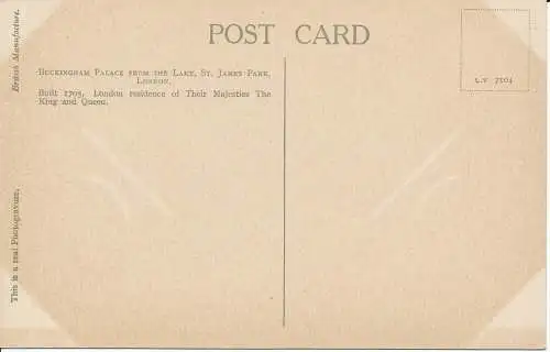 PC05688 Buckingham Palace vom See. St. James Park. London