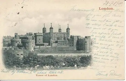 PC05510 Tower of London. London. 1900