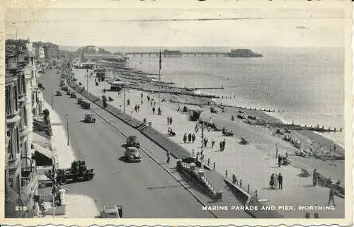 PC08647 Marine Parade und Pier. Worthing. Nr. 215. 1958