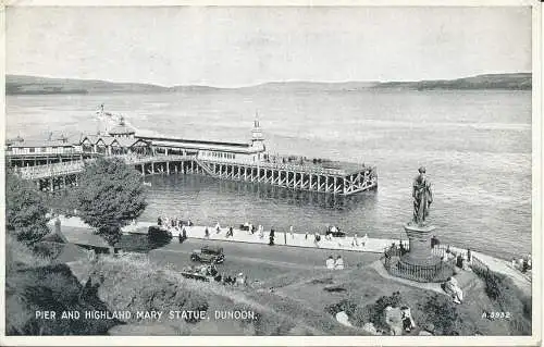 PC08633 Pier und Highland Mary Statue. Dunoon. Valentinstag. Silber. Nr. A. 593