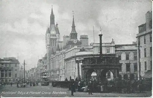 PC08826 Kommunale Bdgs und Marktkreuz. Aberdeen. Davidson. Silberton