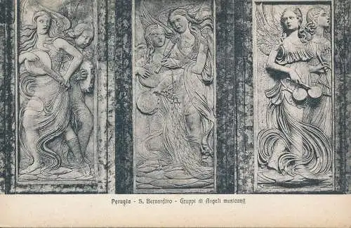 PC10351 Perugia. S. Bernardino. Gruppen musikalischer Engel. Ettore Mignini. Nr. 6