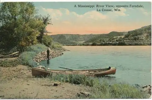 PC11171 Ein Blick auf den Fluss Mississippi. Gegenüber Ferndale. La Crosse. Wis. Spence MC C