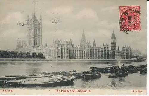 PC05708 Häuser des Parlaments. London. J.J. Samuels. 1909