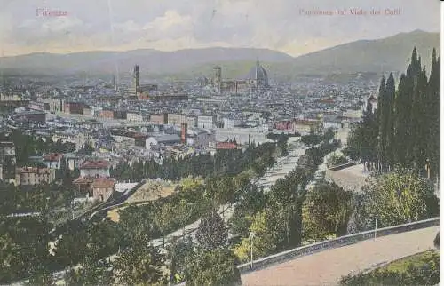 PC09127 Florenz. Panorama von der Viale dei Colli. H. Guggenheim. Nr. 10872. 1914