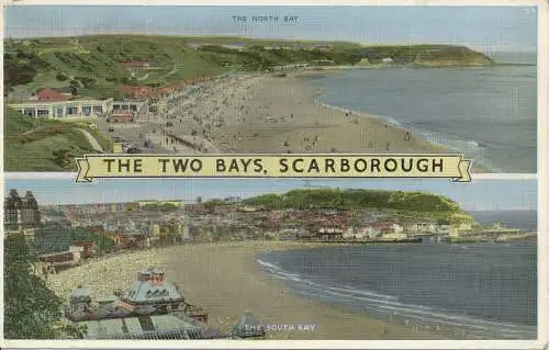 PC08389 Die zwei Schächte. Scarborough. Multi View. E. T.W. Dennis. Neue Farbe. 1958