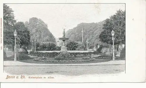 PC09117 Bonn a Rh. Kaiserplatz m. Allee. Kunstanstalt Louis Glaser. Nr. 7361