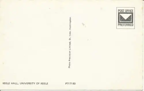 PC07259 Keele Hall. Universität von Keele. Fotopräzigkeit. Nr. PT17183