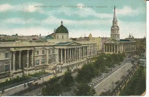 PC05714 Nationalgalerie. Trafalgar Square. London. 1908