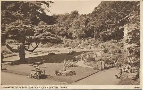 PC08384 Yewbarrow Lodge Gardens. Scheune über Sand. Lachs. Nr. 19469. RP. 1957