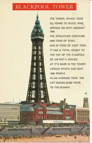 PC07285 Blackpool Tower. Bamforth. Farbglanz. 1983