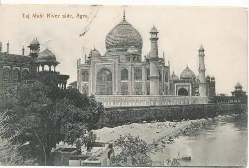 PC11322 Taj Mahl River Seite. Agra. H. A. Mirza. 1907