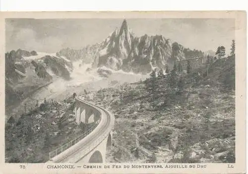 PC10451 Chamonix. Chemin de Fer du Montenvers. Nadel des Dru. Levy Fils. Nr. 73