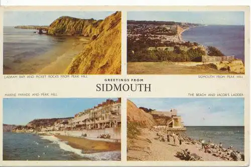 PC11632 Sidmouth. Multi-View. Jarrold. RP. 1957