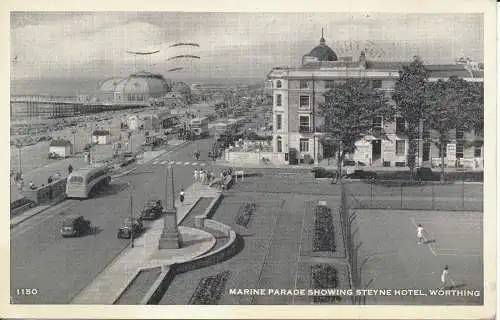 PC08355 Marine Parade mit Steyne Hotel. Worthing. A.W.W. Nr. 1150. 1957