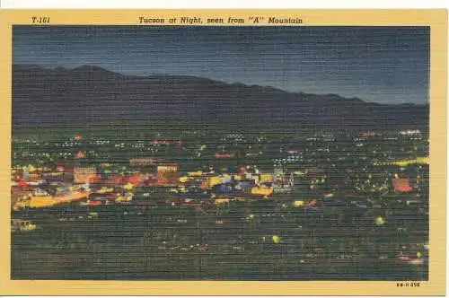 PC11134 Tucson bei Nacht. Sehen Sie von einem Berg aus. Lollesgard Spezialität. Nr. T 161