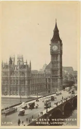 PC11353 Big Ben und Westminster Bridge. London. LP Serie