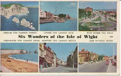 PC06617 Sechs Wunder der Isle of Wight. Multi-View. G. Dean. Bay. 1962