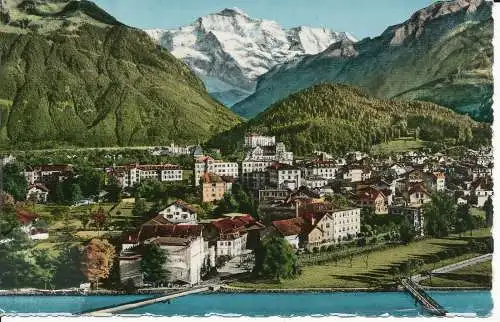 PC08913 Interlaken mit Jungfrau. Wehrli A. G. Photoglob. Nr. 138. 1954