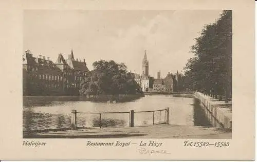 PC08860 Hofvijver. Restaurant Royal. Den Haag. S. Sealtiel