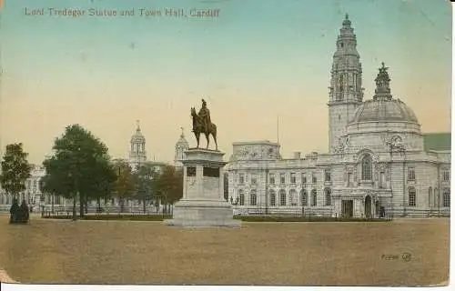 PC05765 Lord Tredegar Statue. Rathaus. Cardiff. 1919. Valentine 67630