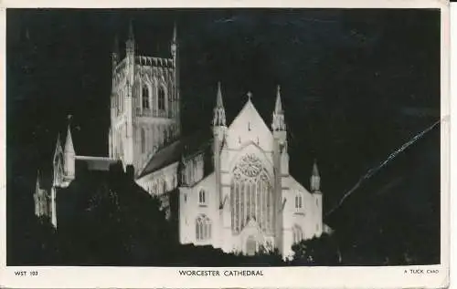 PC08137 Worcester Cathedral. Tuck. RP. 1956