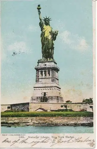 PC10556 Freiheitsstatue. Hafen von New York. Blanchard. Nr. 1001. 1905