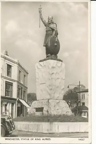 PC08198 Winchester. Statue von König Alfred. Photochrom. Nr. V4067