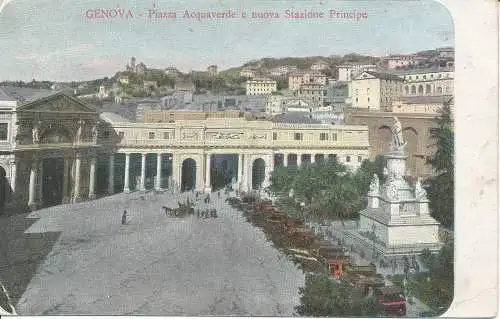 PC10631 Genua. Piazza Acquaverde und neuer Principe Bahnhof