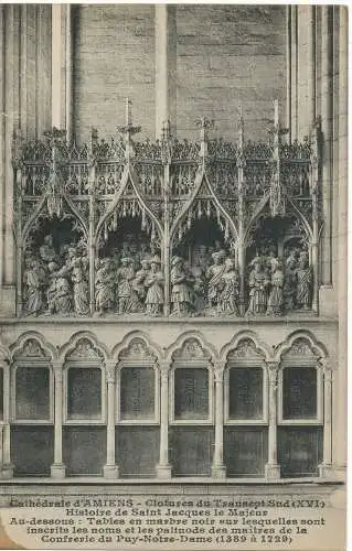 PC11035 Kathedrale von Amiens. Zäune des südlichen Querschiffs. XVI. Geschichte von Saint Ja