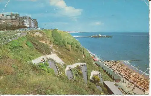 PC06464 Der West Cliff Zickzack Path und Pier. Bournemouth. Donner und Clayden.