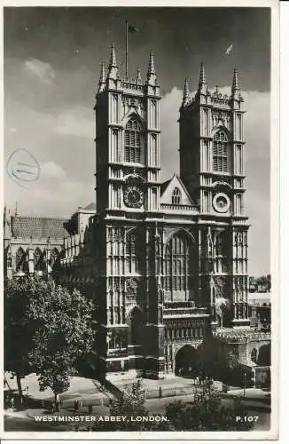 PC08058 Westminster Abbey. London. A. V. Fry. Nr. S.107. RP. 1955