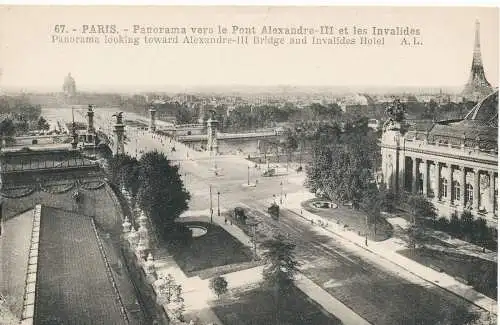 PC11025 Paris. Panorama auf die Alexander-III-Brücke und die Invaliden. In Leconte.