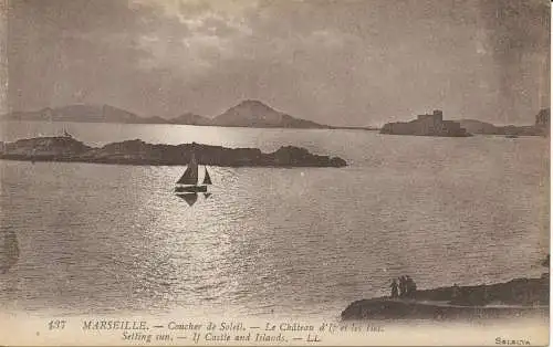 PC10537 Marseille. Sonnenuntergang. Wenn Schloss und Inseln. Levy Fils. Ausgewählt. Nr. 13