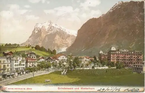 PC10493 Grindelwald und Wetterhorn. Photoglob. Nr. 3397. 1906