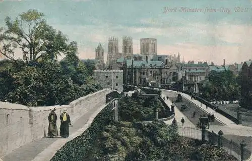 PC07950 Yorker Münster von der Stadtmauer. Valentinstag. 1904