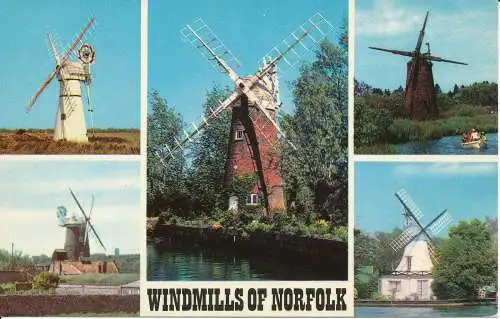 PC06917 Windmühlen von Norfolk. Multi-View. Fotopräzigkeit. Nr. PLC14080