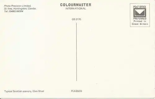 PC06550 Typisch schottische Landschaft. Glen Shiel. Fotopräzigkeit. Colourmaster. Nein