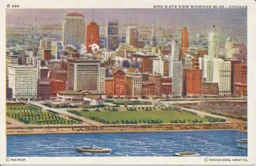 PC10647 Birds Eye View Michigan Blvd. Chicago. Max Rigot. Nr. 229