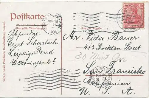 PC10185 Neu. Rathaus. Leipzig. Louis Pernitzsch. 1905