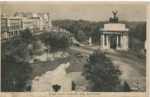 PC11775 Hyde Park Corner und Quadriga. Tuck. RP. 1945