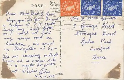 PC06724 Der Hufeisenpass. Llangollen. Lachs. Nr. 1091c. 1959