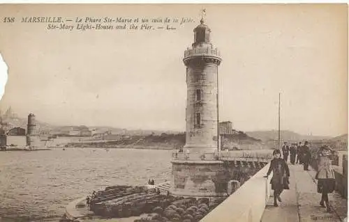 PC10400 Marseille. Ste Mary Light Houses und der Pier. Levy Fils. Ausgewählt. Nr. 15