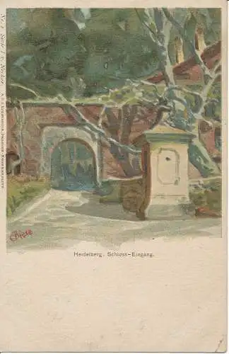 PC10495 von Heidelberg. Schloss Eingang. Kunstdruck. Nr. 2