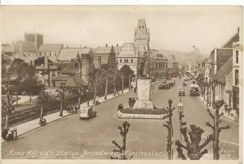 PC11560 King Alfreds Statue. Broadway. Winchester. Friths Serie 87170