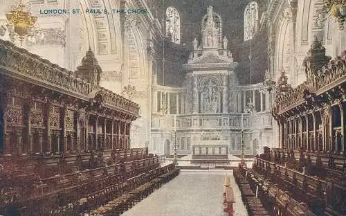 PC09758 London. St. Pauls. Der Chor. Photochrom. Celesque