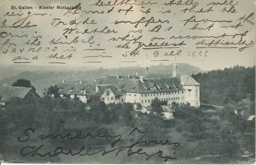 PC10767 St. Gallen. Kloster Notkersegg. 1907