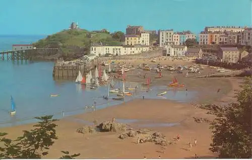 PC06710 Tenby. Castle Hill und Hafen. Bogen. 1973