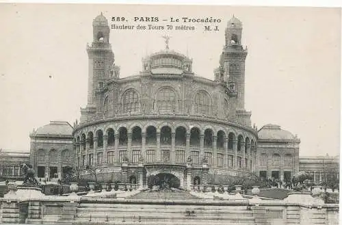 PC10223 Paris. Le Trocadero. Höhe der Türme 70 Meter. M.J. Nr. 589